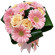 букет из кремовых роз и розовых гербер. Маврикий